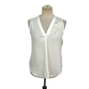 Vince Camuto Sleeveless V Neck Top White Size XS NWOT